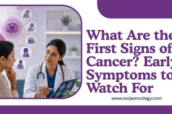 Early signs of cancer consultation with oncology specialist discussing cancer symptoms and early cancer detection