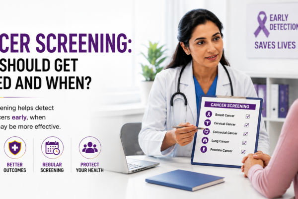 Doctor discussing cancer screening and early cancer detection with a patient