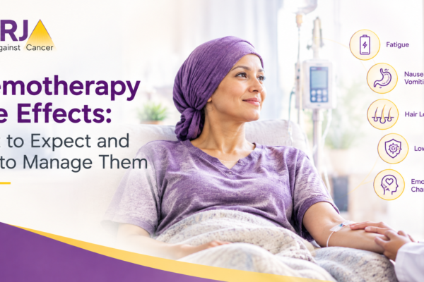 Chemotherapy side effects including fatigue, nausea, hair loss and low immunity